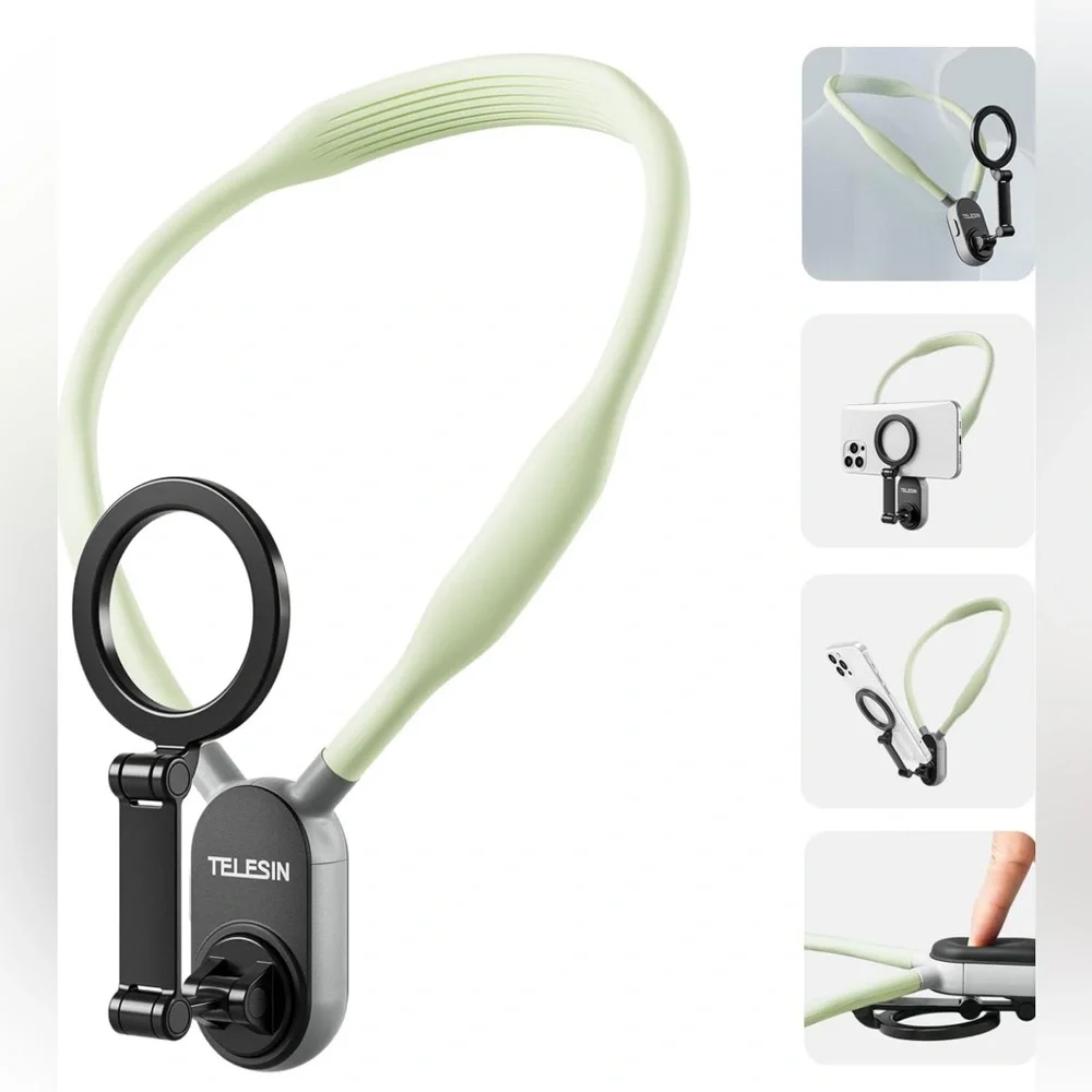 BNIB TELESIN smartphone magnetic neck holder green